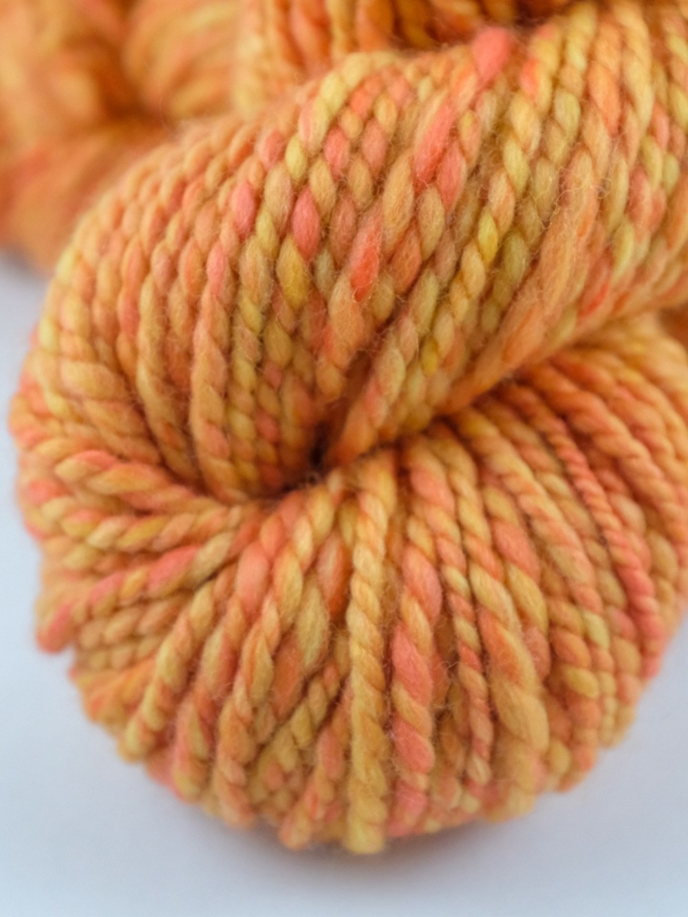 Peach Parfait Merino Wool Handspun Yarn Two Ply 2209